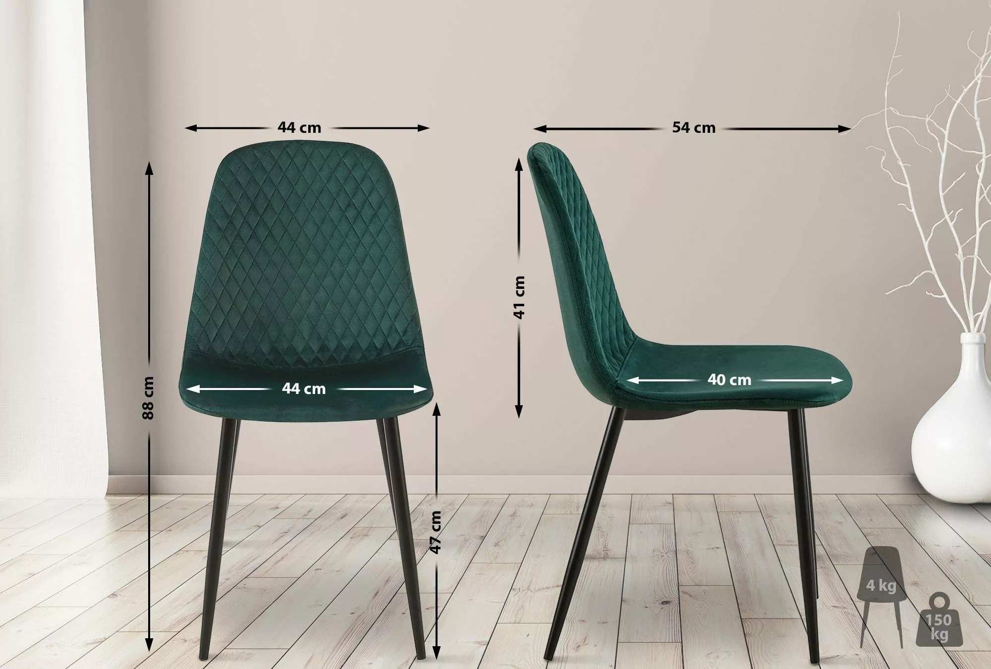 CLP Esszimmerstuhl Giverny, Samt/ Stoff, Ziernähte, günstig online kaufen