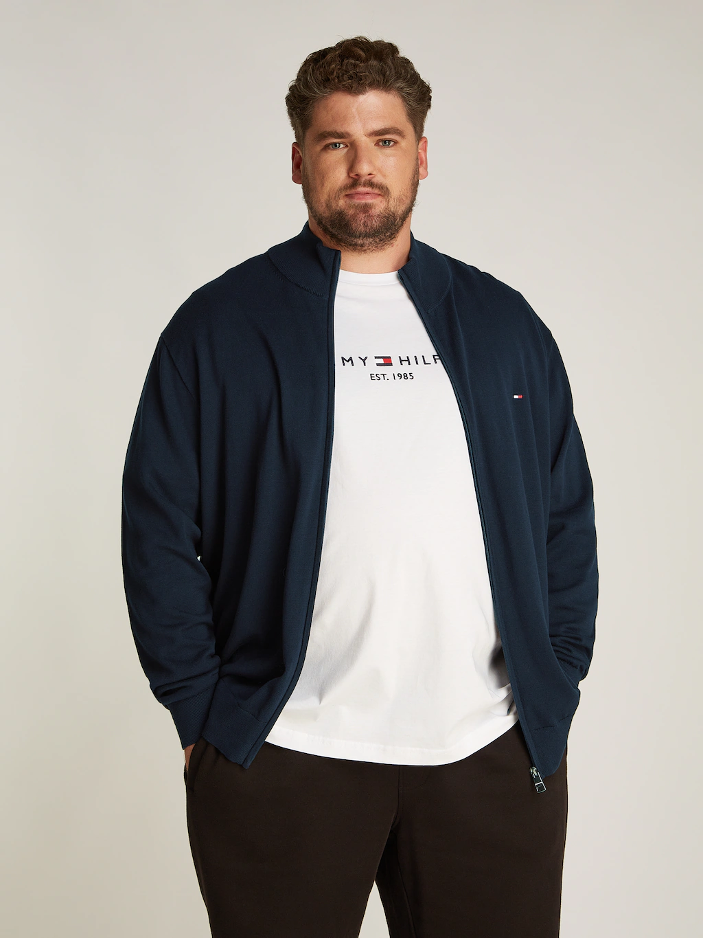 Tommy Hilfiger Big & Tall Strickjacke "BT-ESSENTIAL COTTON ZIP THRU-B", in günstig online kaufen