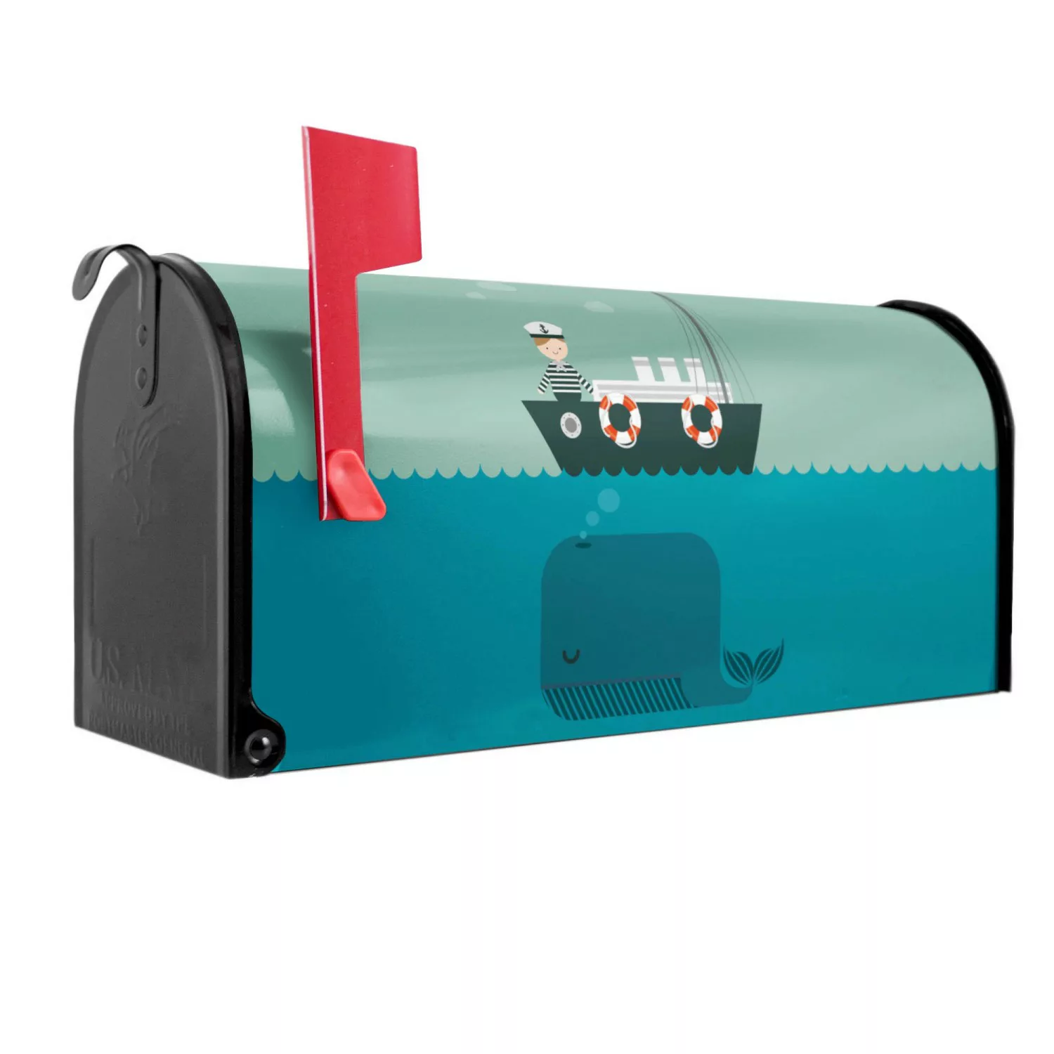 Banjado Amerikanischer Briefkasten Schwarz 48x22x16cm US Mailbox Letterbox günstig online kaufen