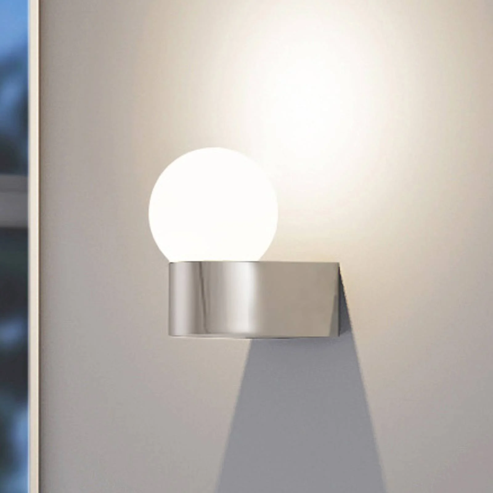 Molto Luce Außenwandlampe Lanu Round, chrom, Alu/Glas günstig online kaufen