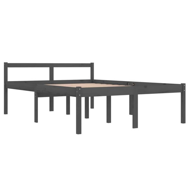 furnicato Bett Seniorenbett Grau 135x190 cm Massivholz Kiefer (1-tlg) günstig online kaufen