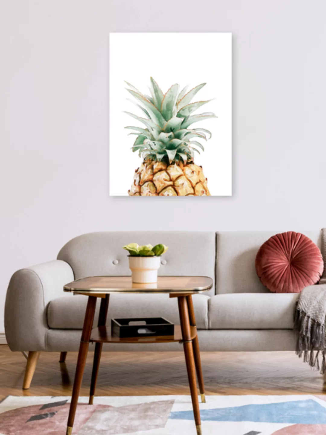Poster / Leinwandbild - Watercolor Pineapple günstig online kaufen