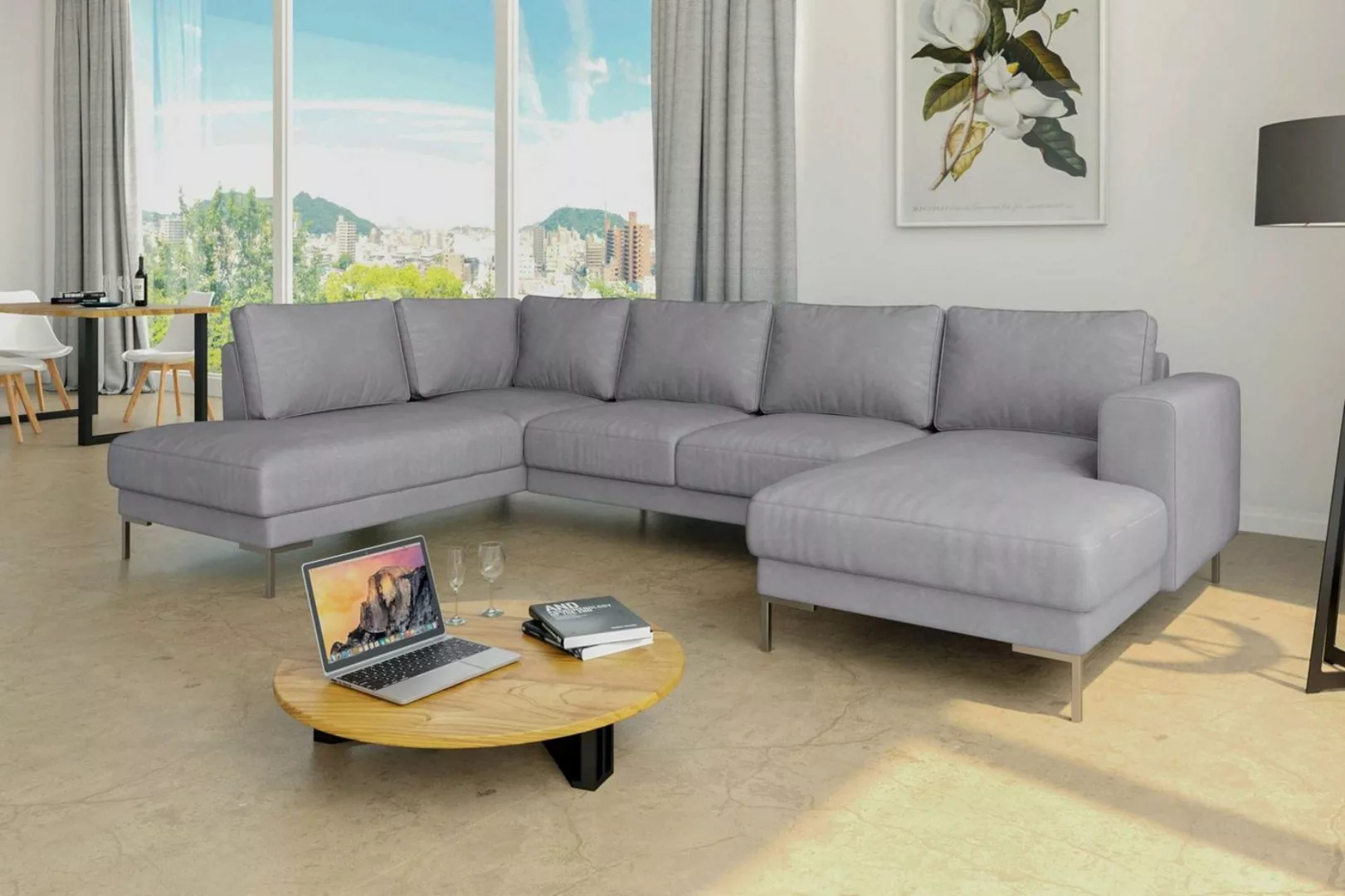 99rooms Wohnlandschaft Santini, Sofa, U-Form, Metall günstig online kaufen