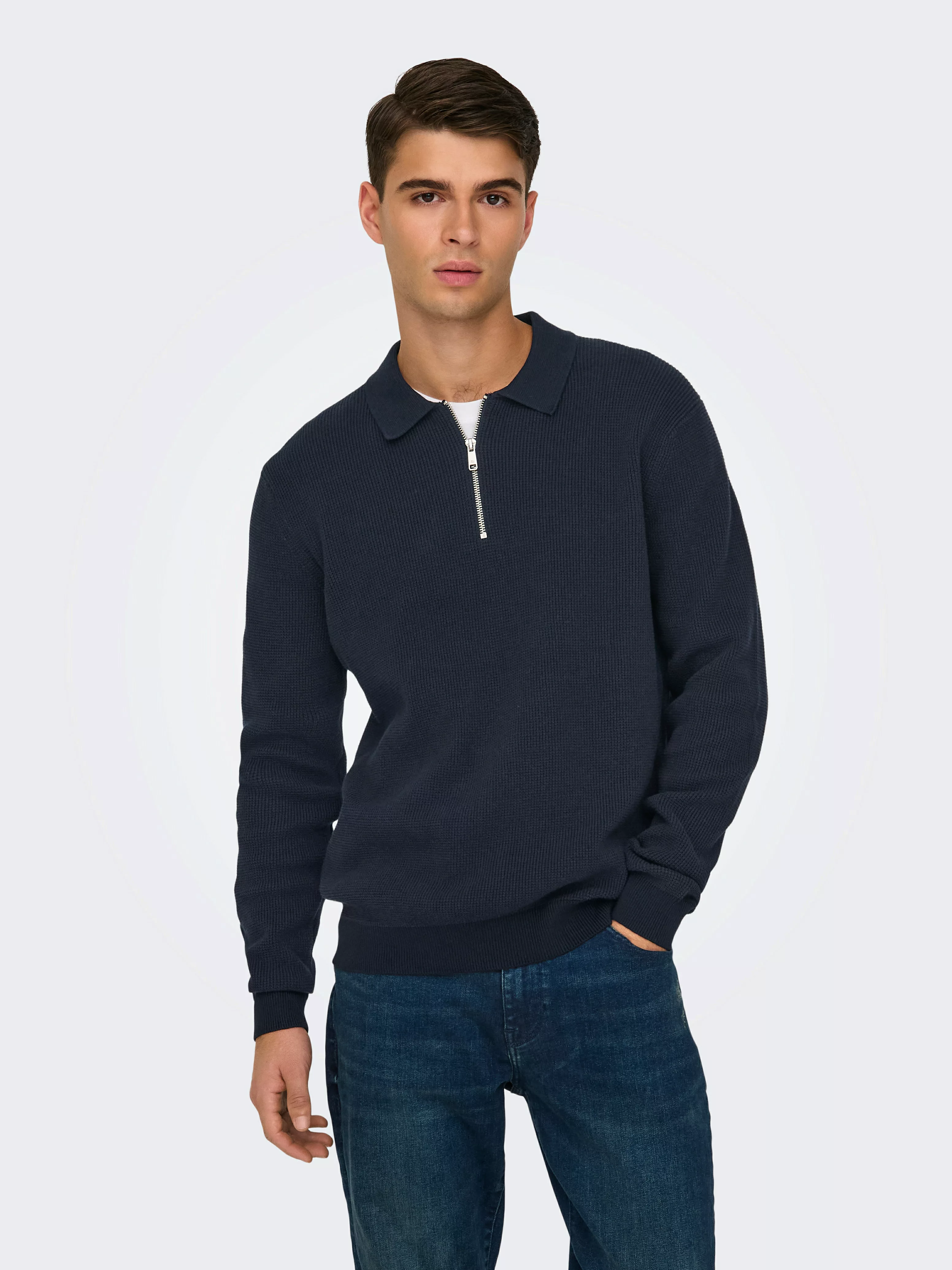 ONLY & SONS Polokragenpullover "ONSMATTEO LS ZIP POLO" günstig online kaufen