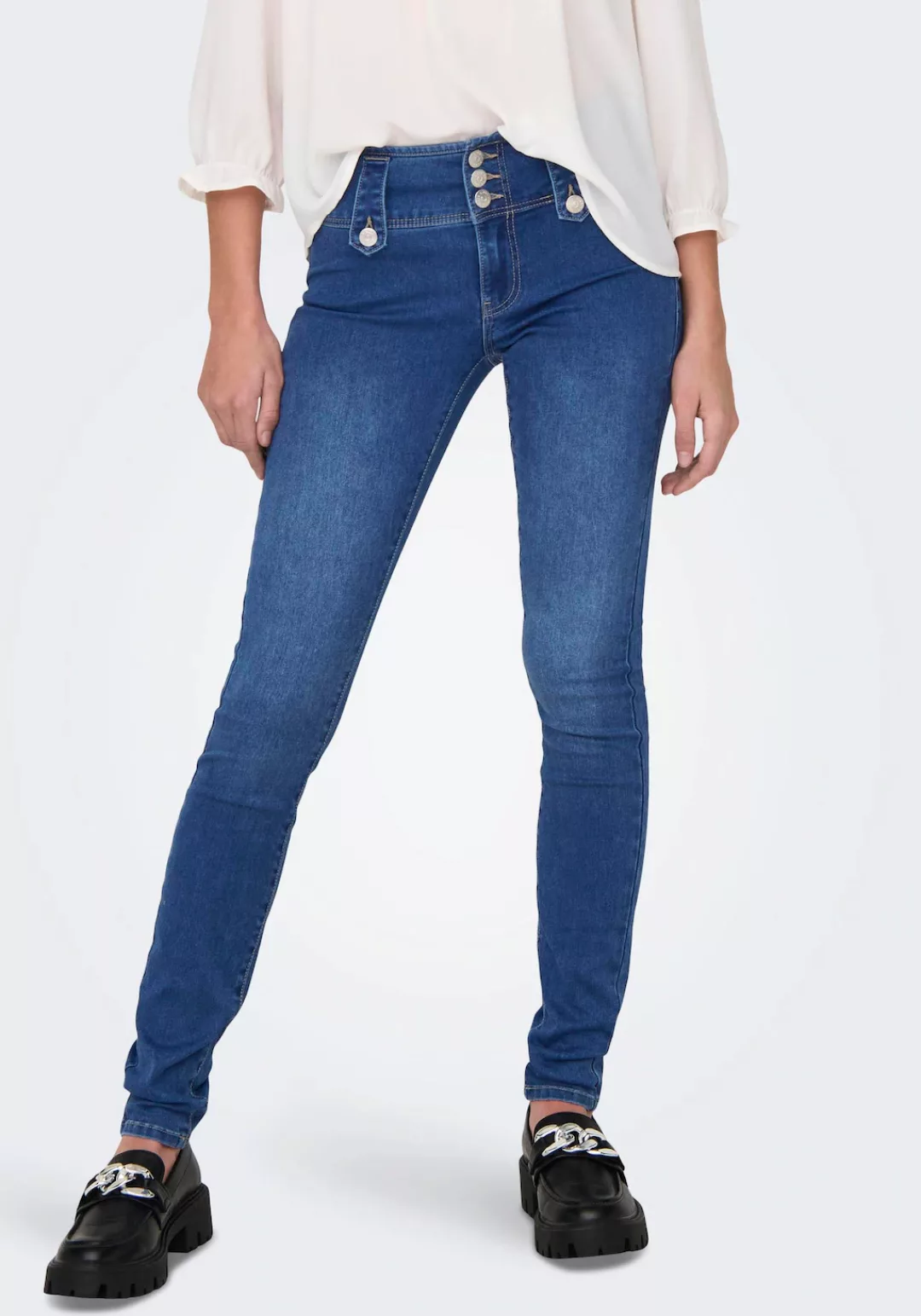 ONLY Skinny-fit-Jeans "ONLROYAL REG SK VIS BUT DET DNM PIM" günstig online kaufen