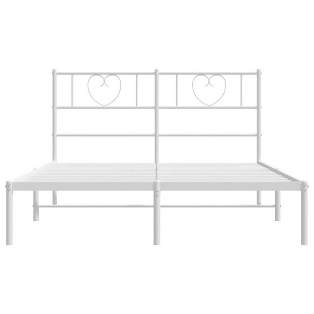 vidaXL Bettgestell Bettrahmen mit Kopfteil Metall Weiß 120x200 cm Bett Bett günstig online kaufen