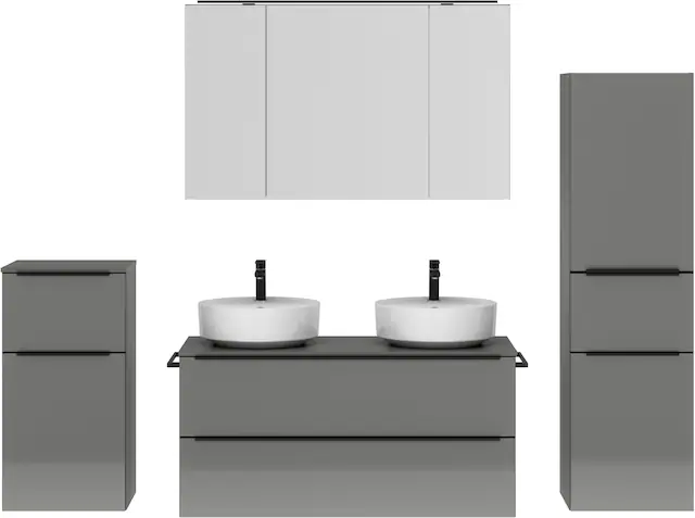 nobilia® Badmöbel-Set »Alvene«, (4 St., vormontiert, mit Soft-Close), inkl. günstig online kaufen