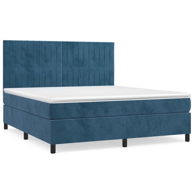 vidaXL Boxspringbett mit Matratze Dunkelblau 180x200 cm Samt1350769 günstig online kaufen