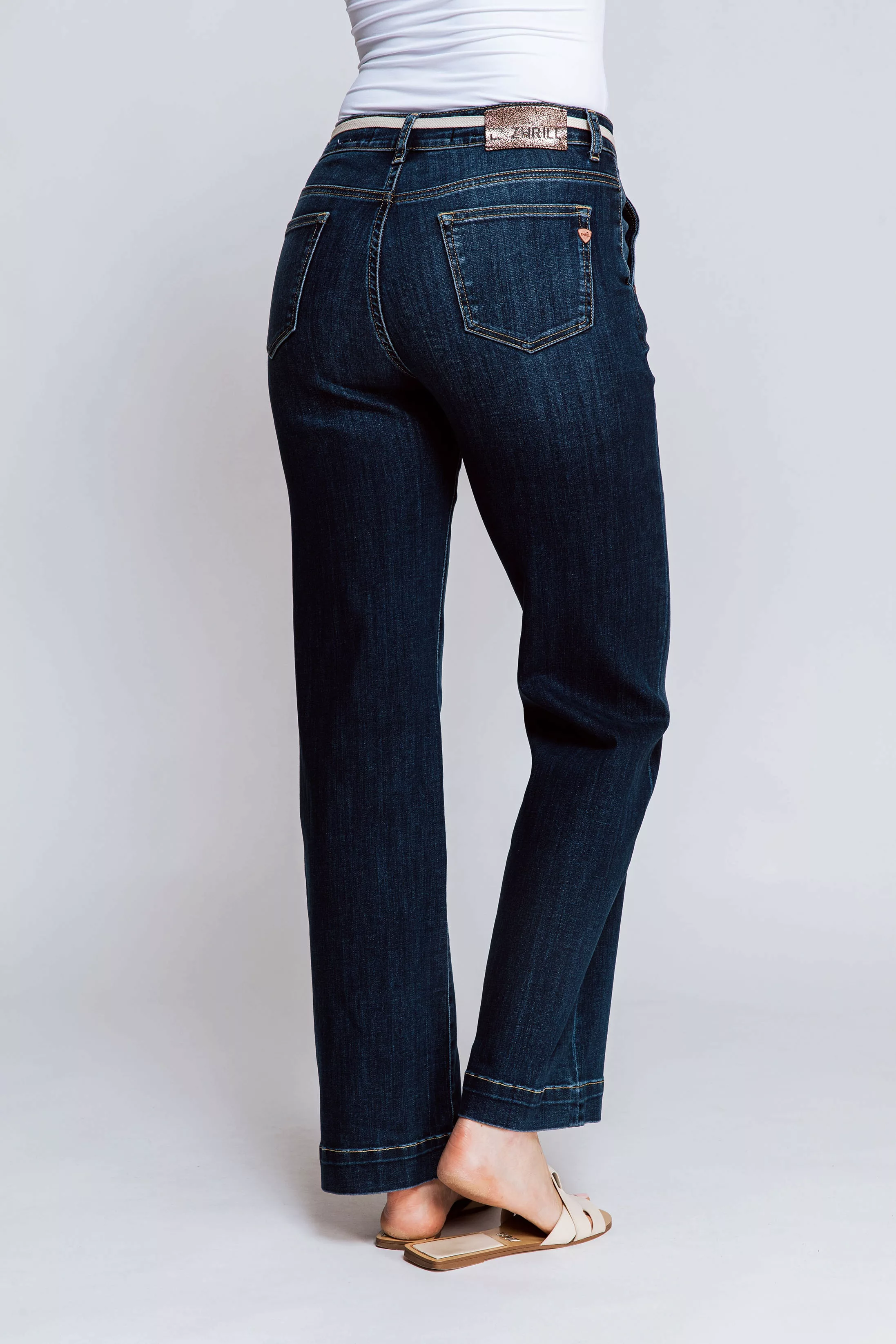 Zhrill Mom-Jeans Jeans Schlaghose ROA Blau angenehmer Tragekomfort günstig online kaufen
