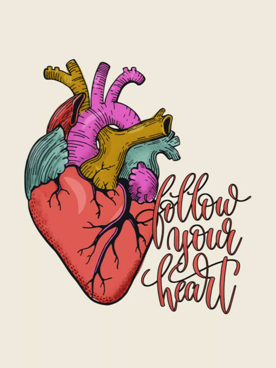 Poster / Leinwandbild - Follow Your Heart günstig online kaufen