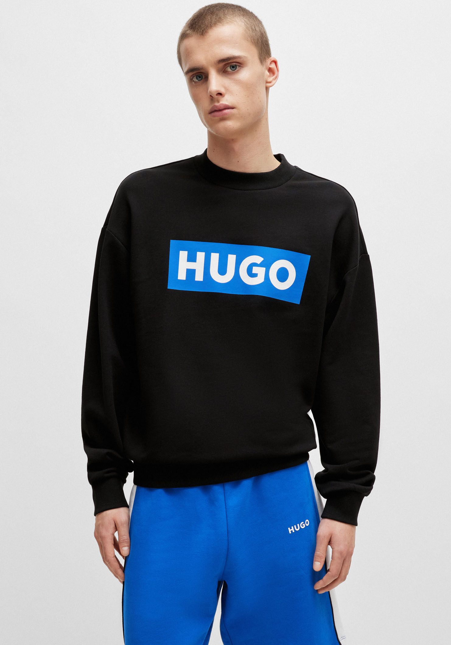 HUGO Blue Sweatshirt Niero mit Logo-Druck günstig online kaufen
