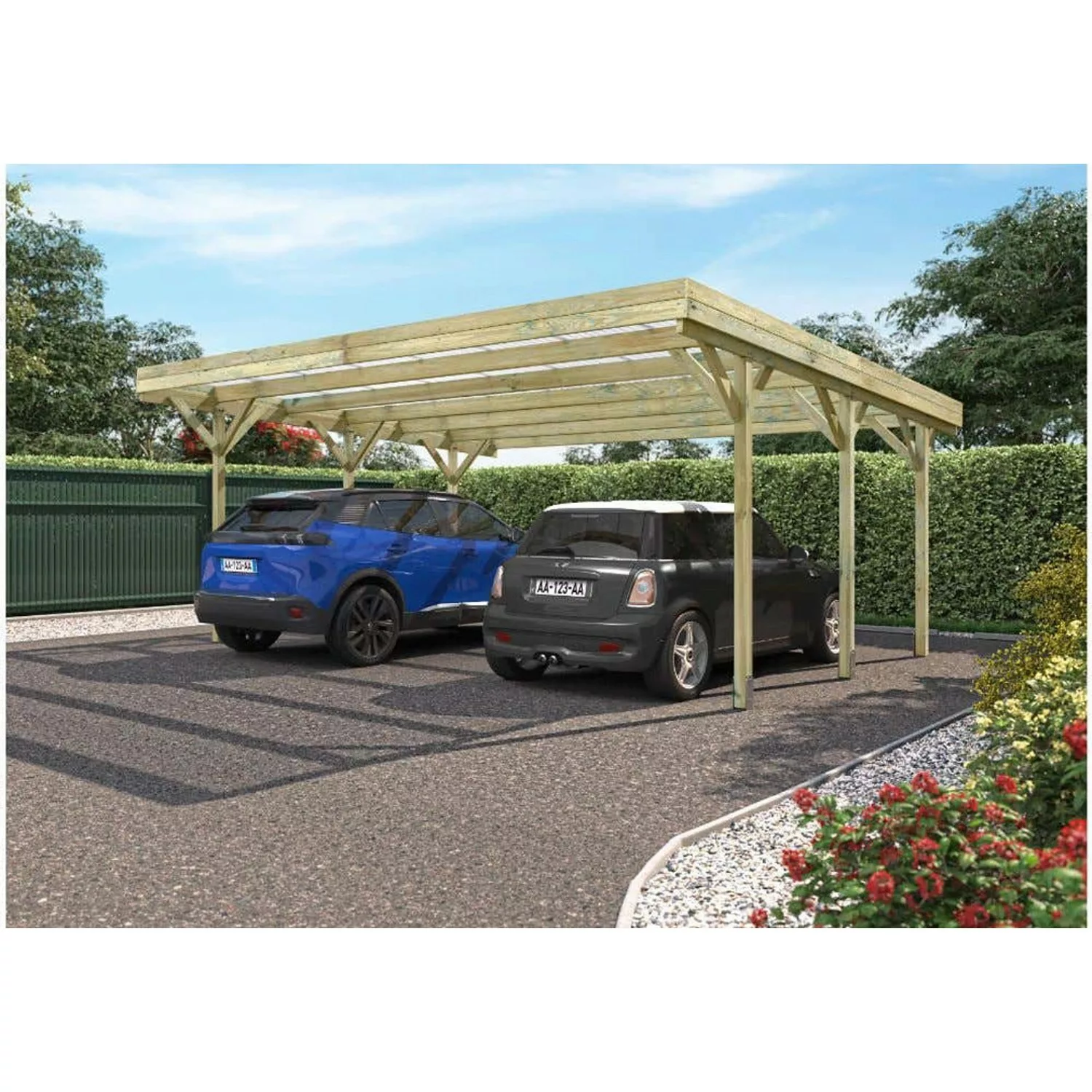 Alpholz Doppelcarport Jean Kiefer KDI B 604 cm x T 511 cm günstig online kaufen