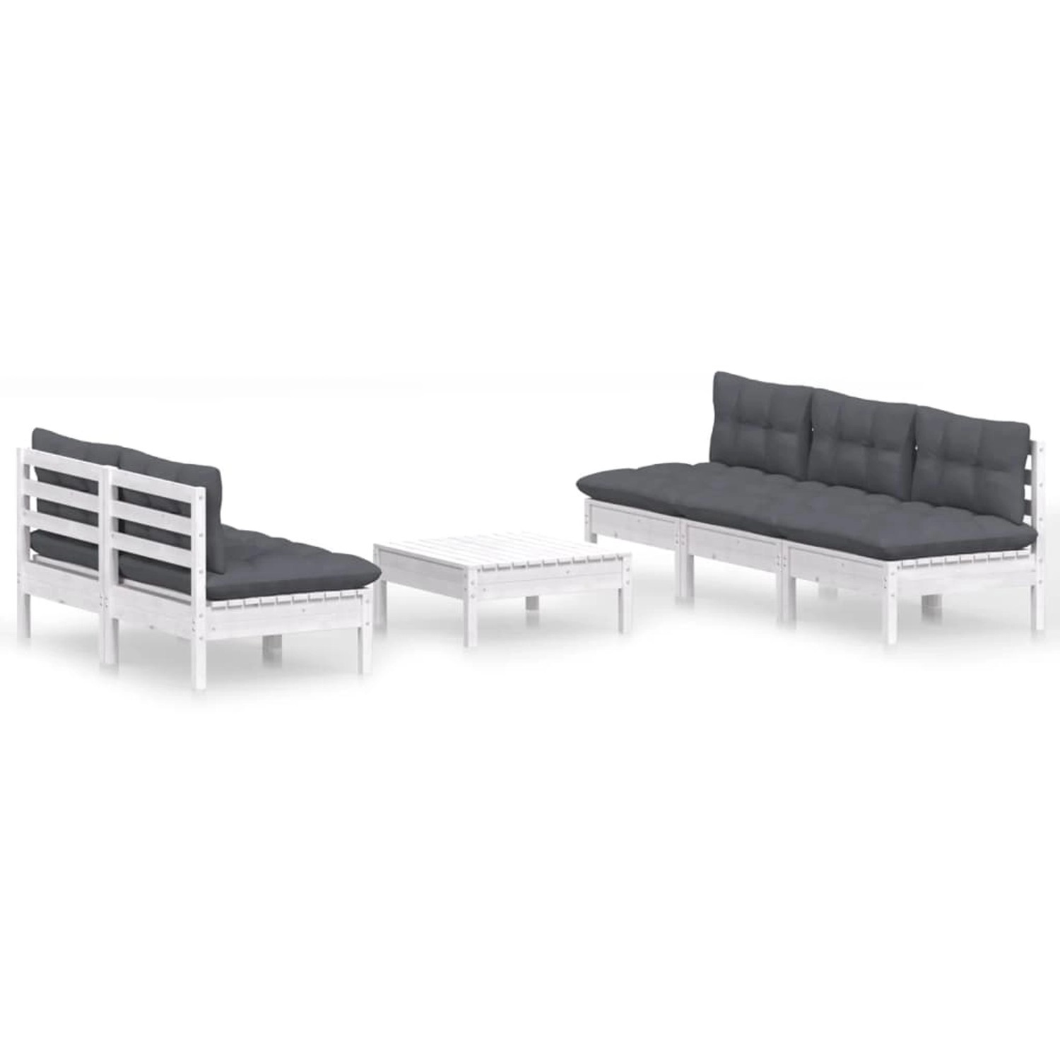 vidaXL 6-tlg Garten-Lounge-Set mit Anthrazit Kissen Kiefernholz Modell 1 günstig online kaufen