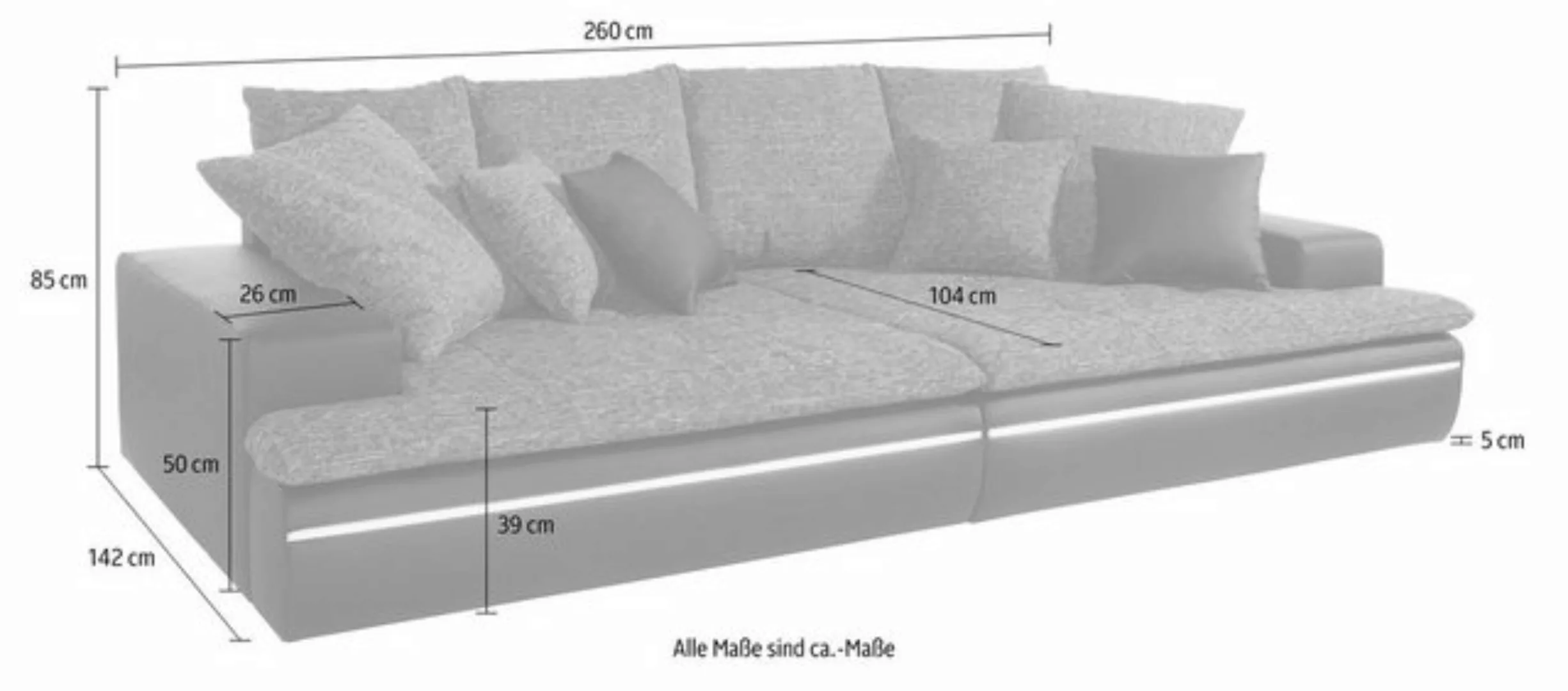 INOSIGN Big-Sofa Haiti, wahlweise mit Kaltschaum (140kg Belastung/Sitz) und günstig online kaufen