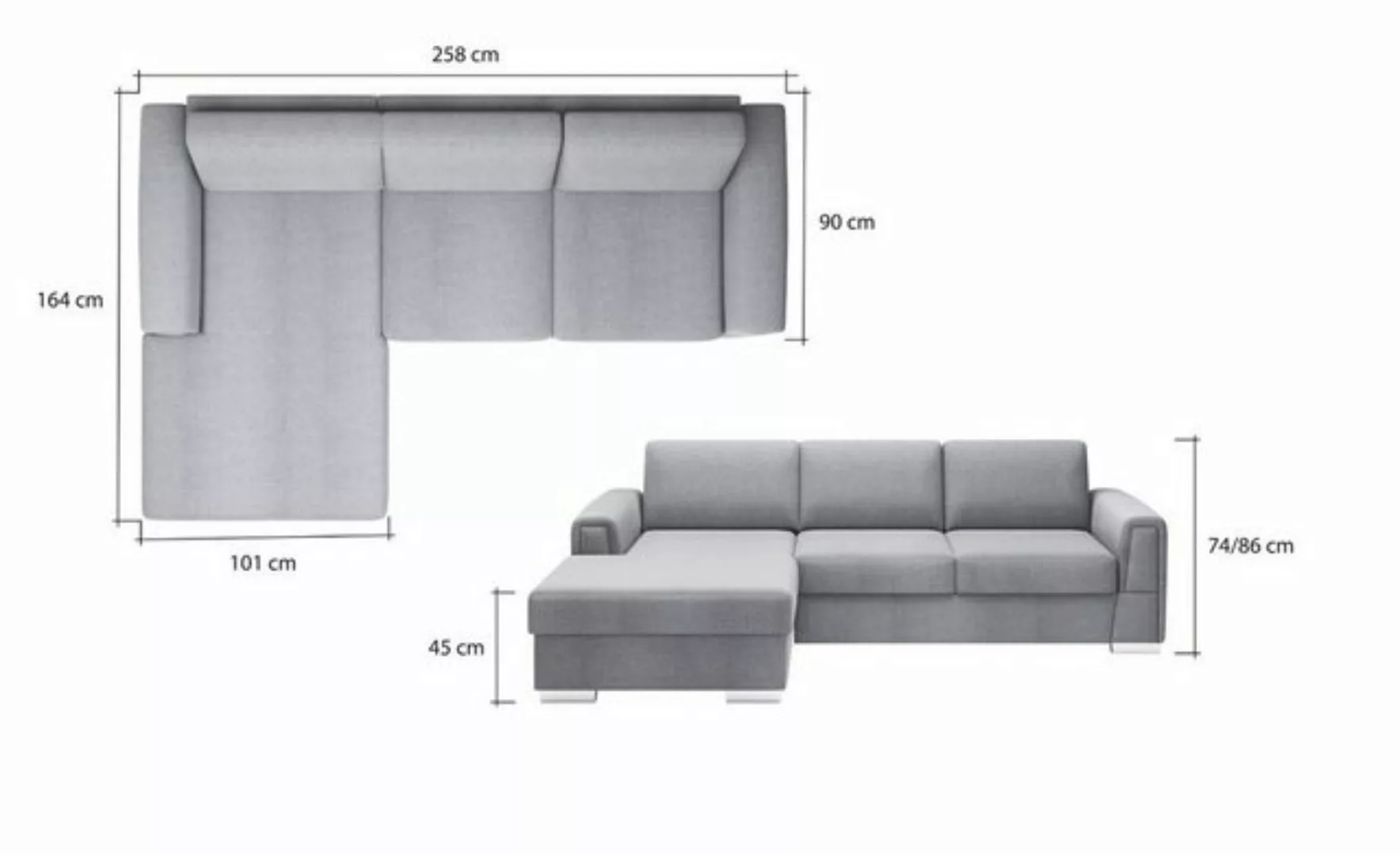 JVmoebel Ecksofa, Wohnlandschaft Ecksofa L-Form Sofa Couch Design Couch Tex günstig online kaufen