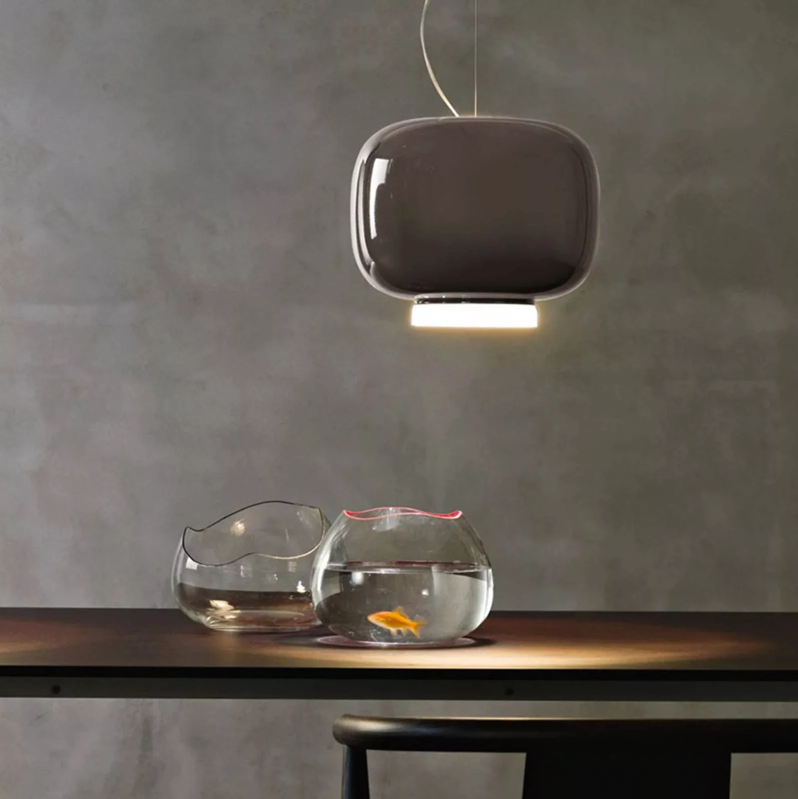 Foscarini Chouchin 3 LED-Hängeleuchte, grau günstig online kaufen