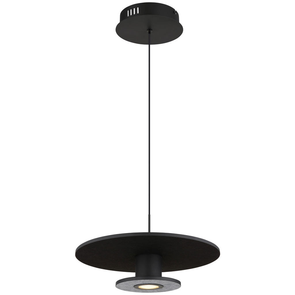 GLOBO LED-Pendelleuchte schwarz Metall Aluminium Textil H/D: ca. 150x38 cm günstig online kaufen