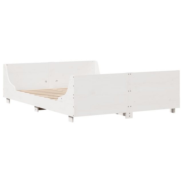 vidaXL Bett Massivholzbett mit Kopfteil Weiß 120x190 cm Kiefer günstig online kaufen