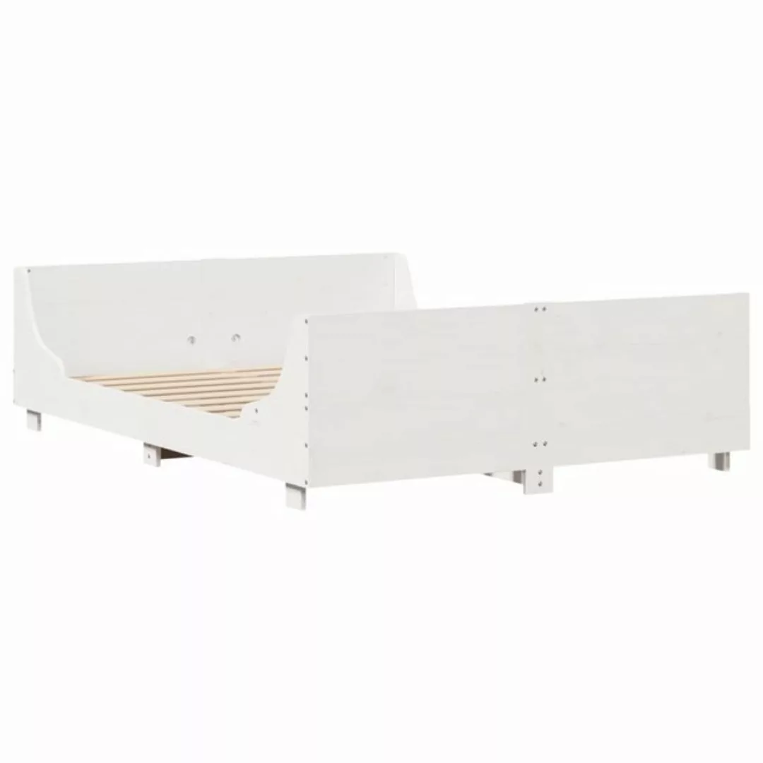 vidaXL Bett Massivholzbett ohne Matratze Weiß 120x190 cm Kiefernholz günstig online kaufen