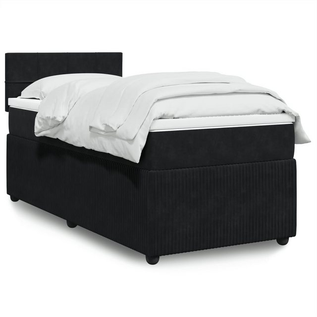 vidaXL Bettgestell Boxspringbett mit Matratze Schwarz 90x200 cm Samt Bett B günstig online kaufen