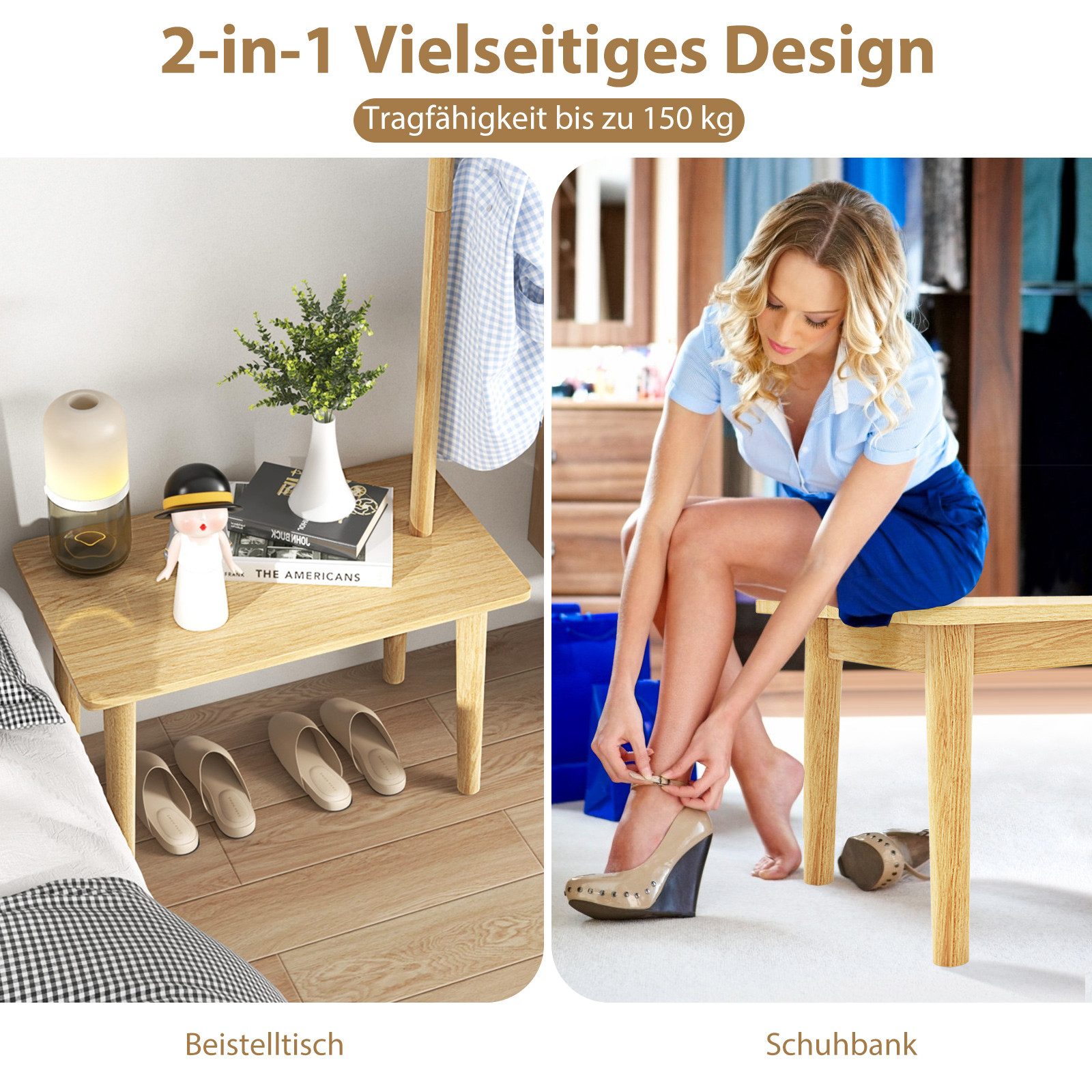 COSTWAY Kleiderständer, 3 in 1, mit günstig online kaufen