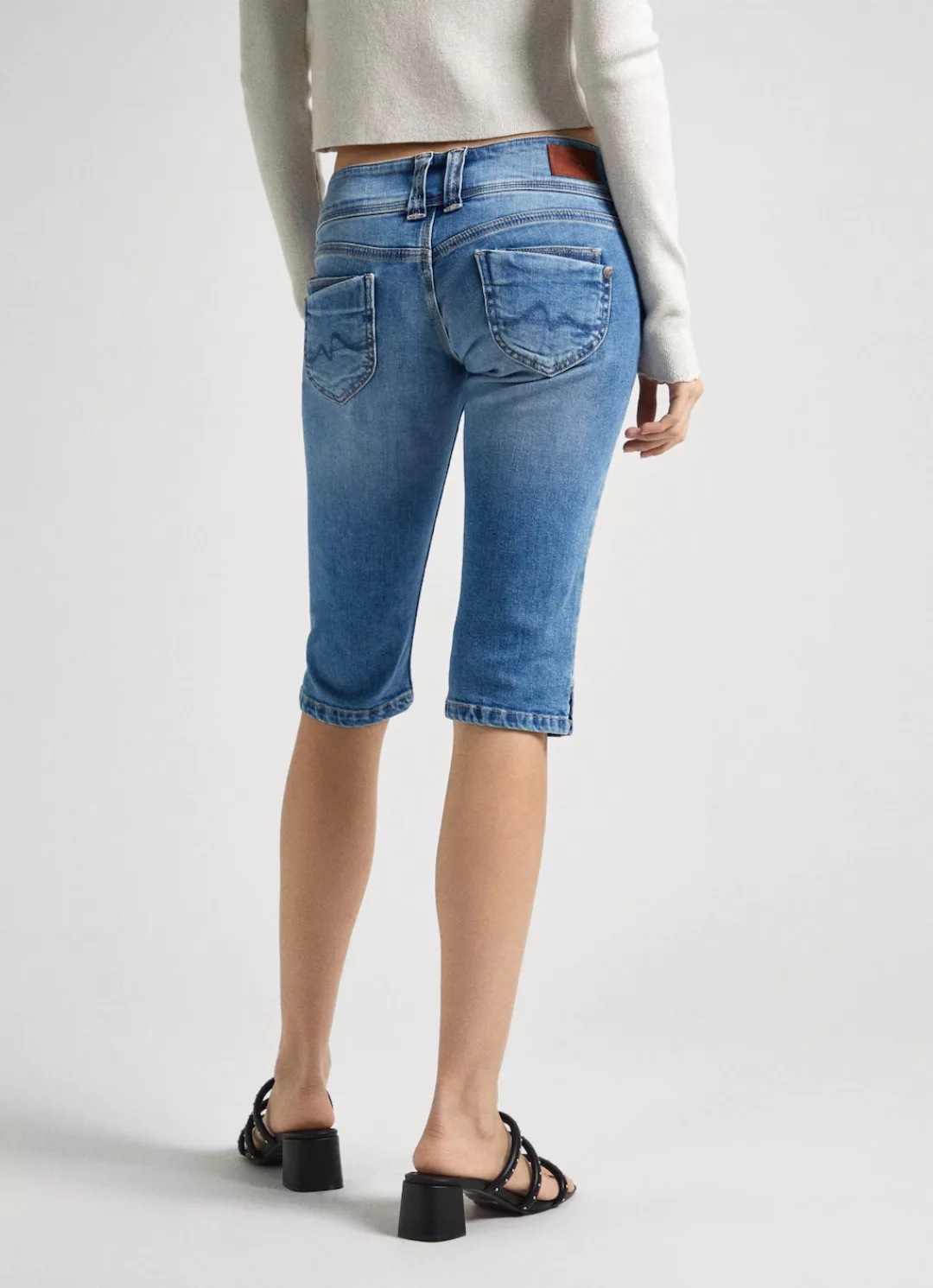 Pepe Jeans Damen Bermuda Short SLIM CROP LW - Slim Fit - Blau - Blue Denim günstig online kaufen