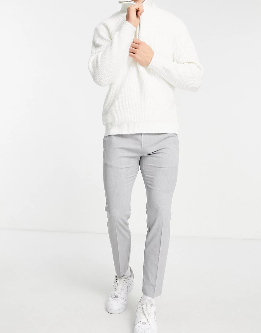 Topman – Elegante Hose mit elastischem Bund in Grau günstig online kaufen