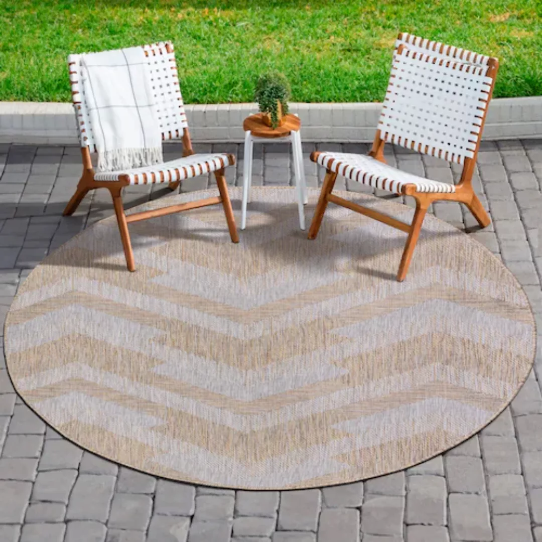 Sanat Teppich »Melissa 8004«, rund, 10 mm Höhe, Kurzflor, In -und Outdoor g günstig online kaufen