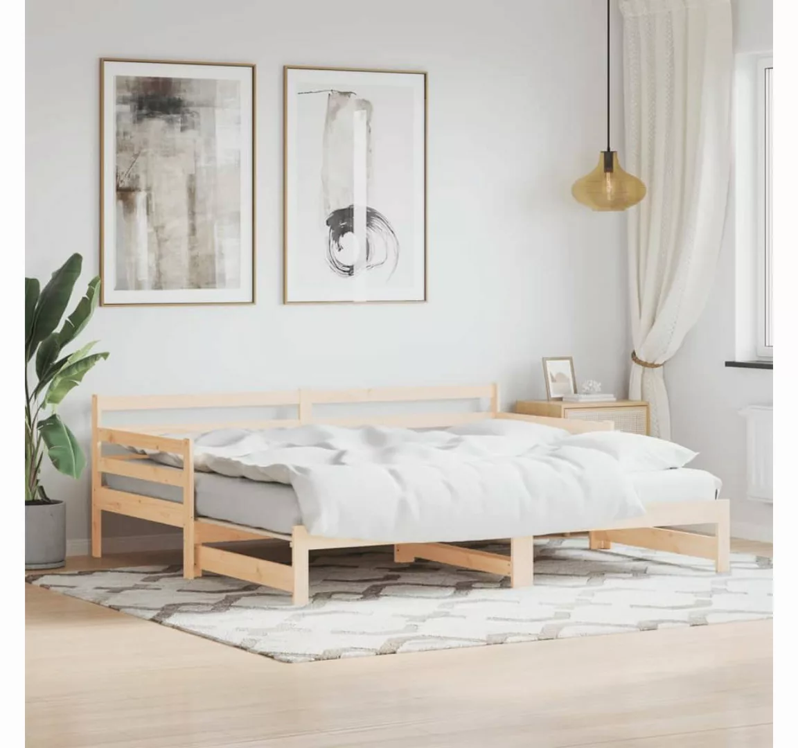 vidaXL Gästebett Gästebett Tagesbett Ausziehbar Weiß 80x200 cm Massivholz K günstig online kaufen