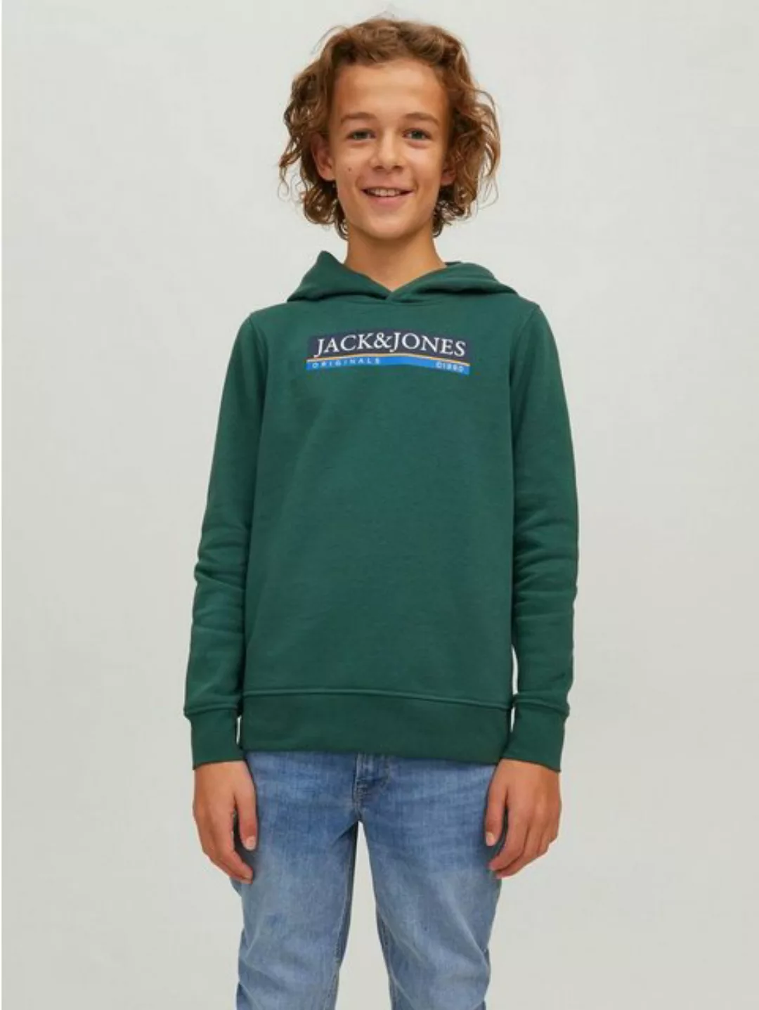 Jack & Jones Hoodie Kapuzen Hoodie mit Logo Print JORCODYY 5695 in Grün günstig online kaufen