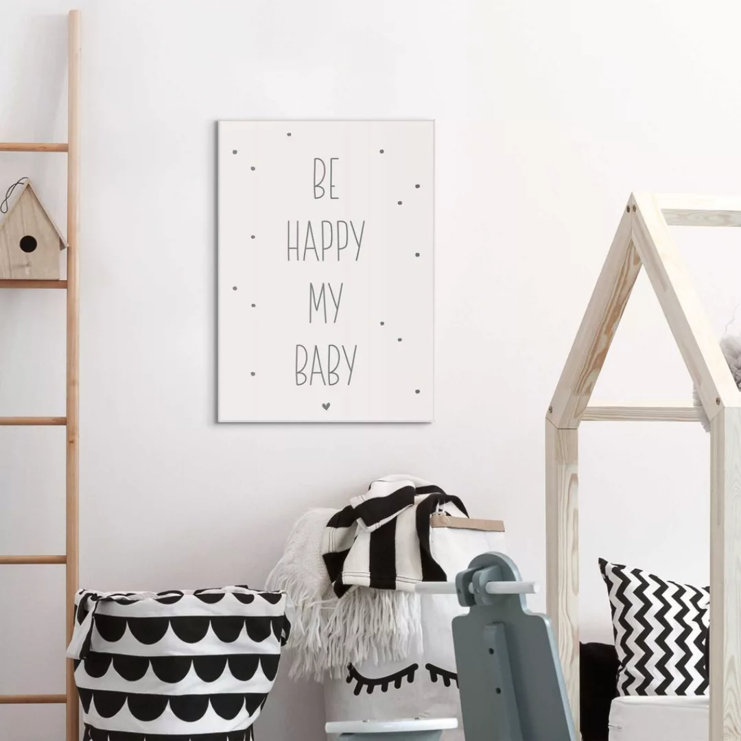 Reinders Wandbild "Slim Frame White 50x70 Be Happy My Baby" günstig online kaufen