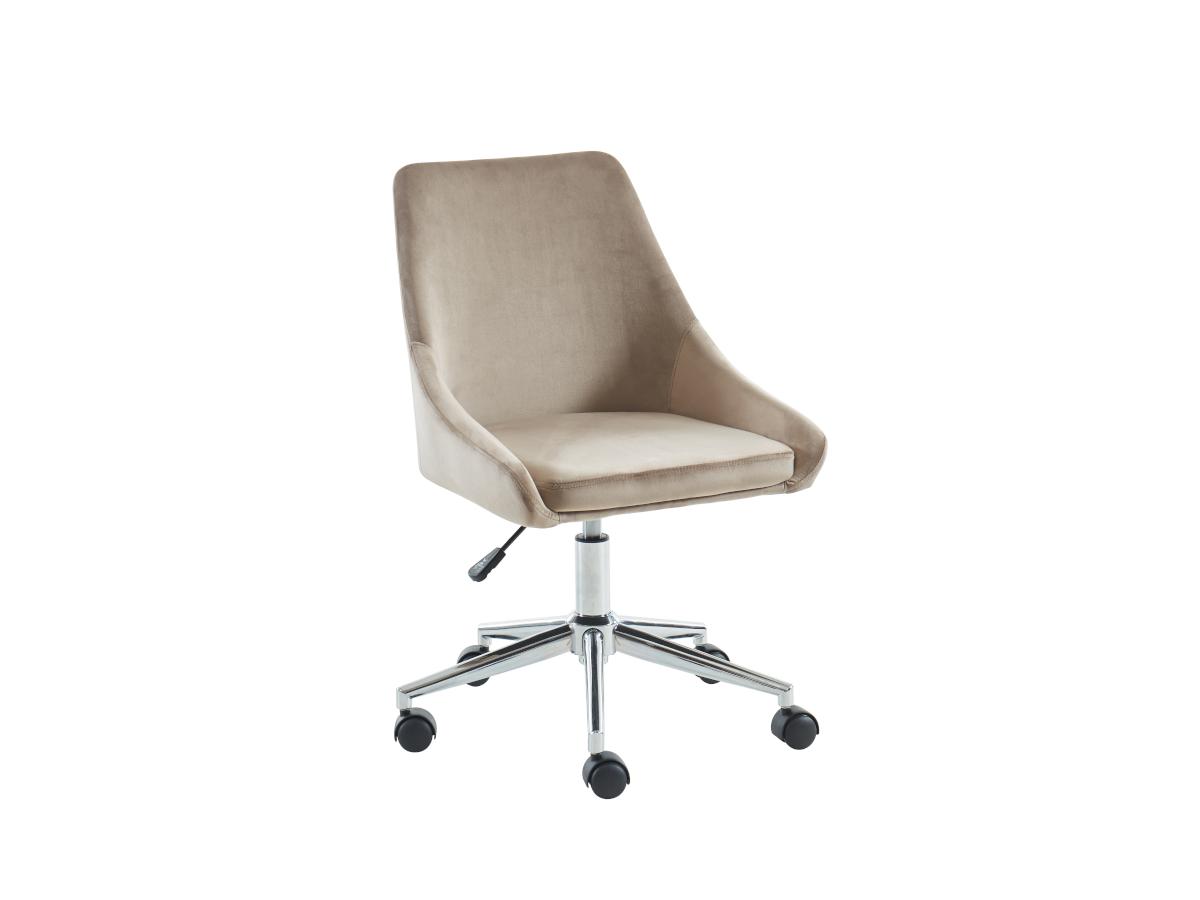 Bürostuhl höhenverstellbar - Samt - Beige - MASURIE günstig online kaufen
