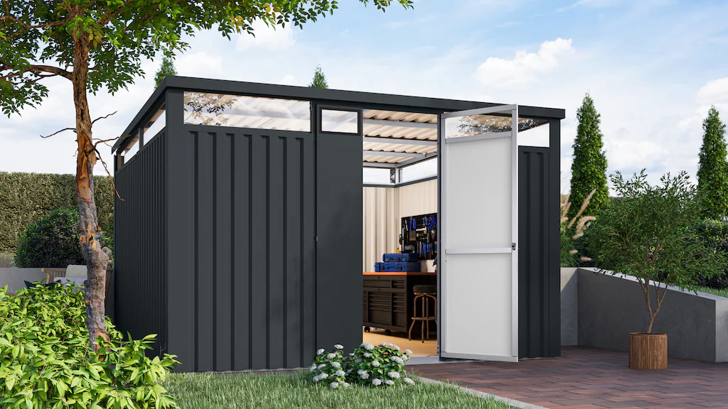 Karibu Gartenhaus "Metall mit Lichtband aus Kunststoff, Østen 3,5", in vers günstig online kaufen