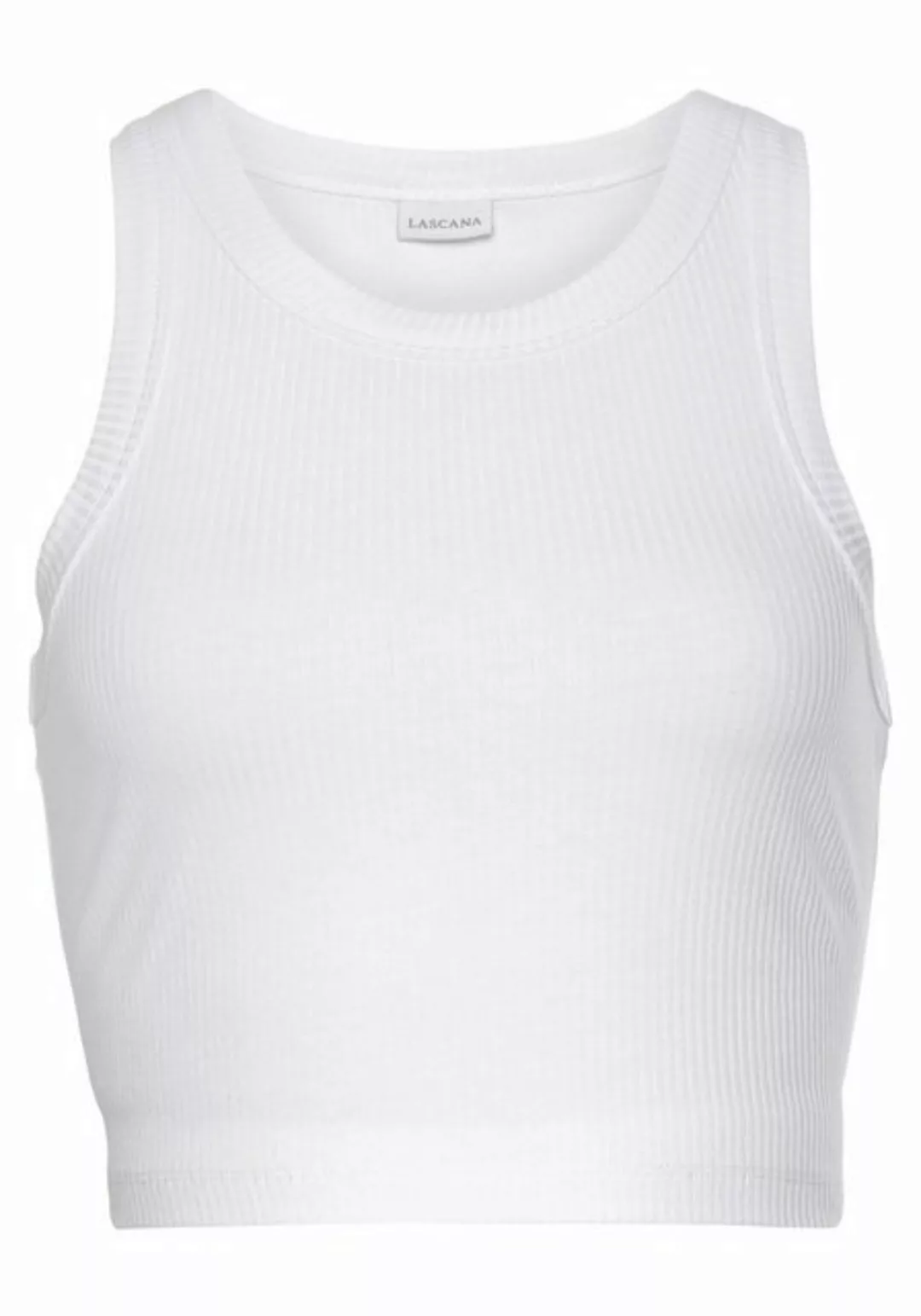 LASCANA Crop-Top, (2er-Pack), aus weicher Rippware, sommerliche Basic Tops günstig online kaufen