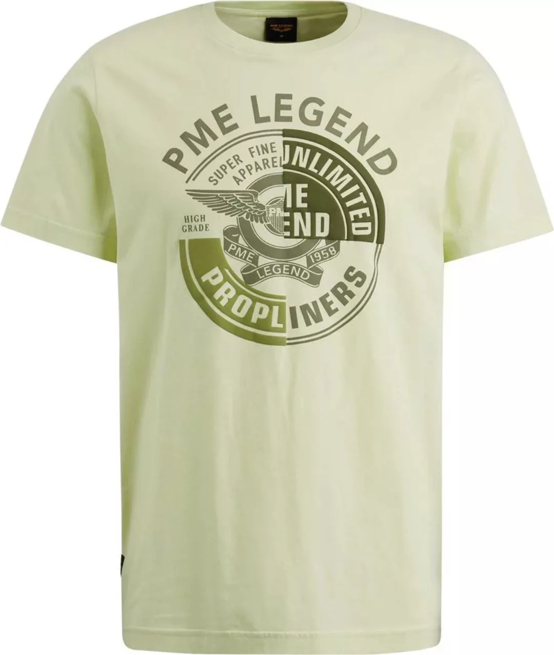 PME Legend Single Jersey T-Shirt Druck Yellow - Größe M günstig online kaufen