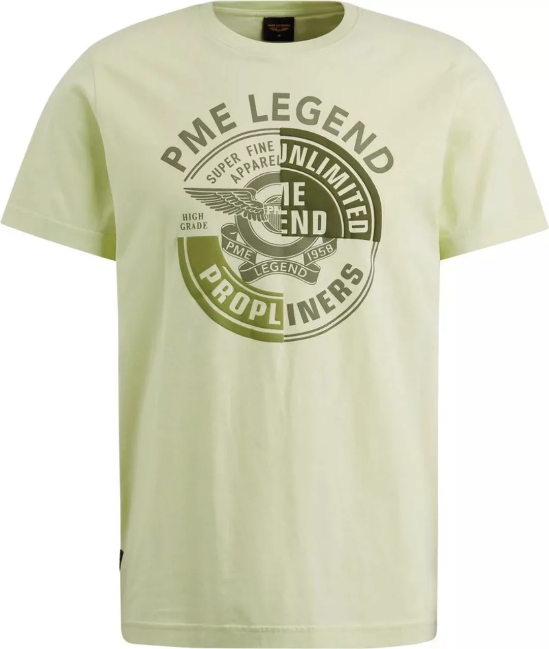 PME Legend Single Jersey T-Shirt Druck Yellow - Größe XL günstig online kaufen