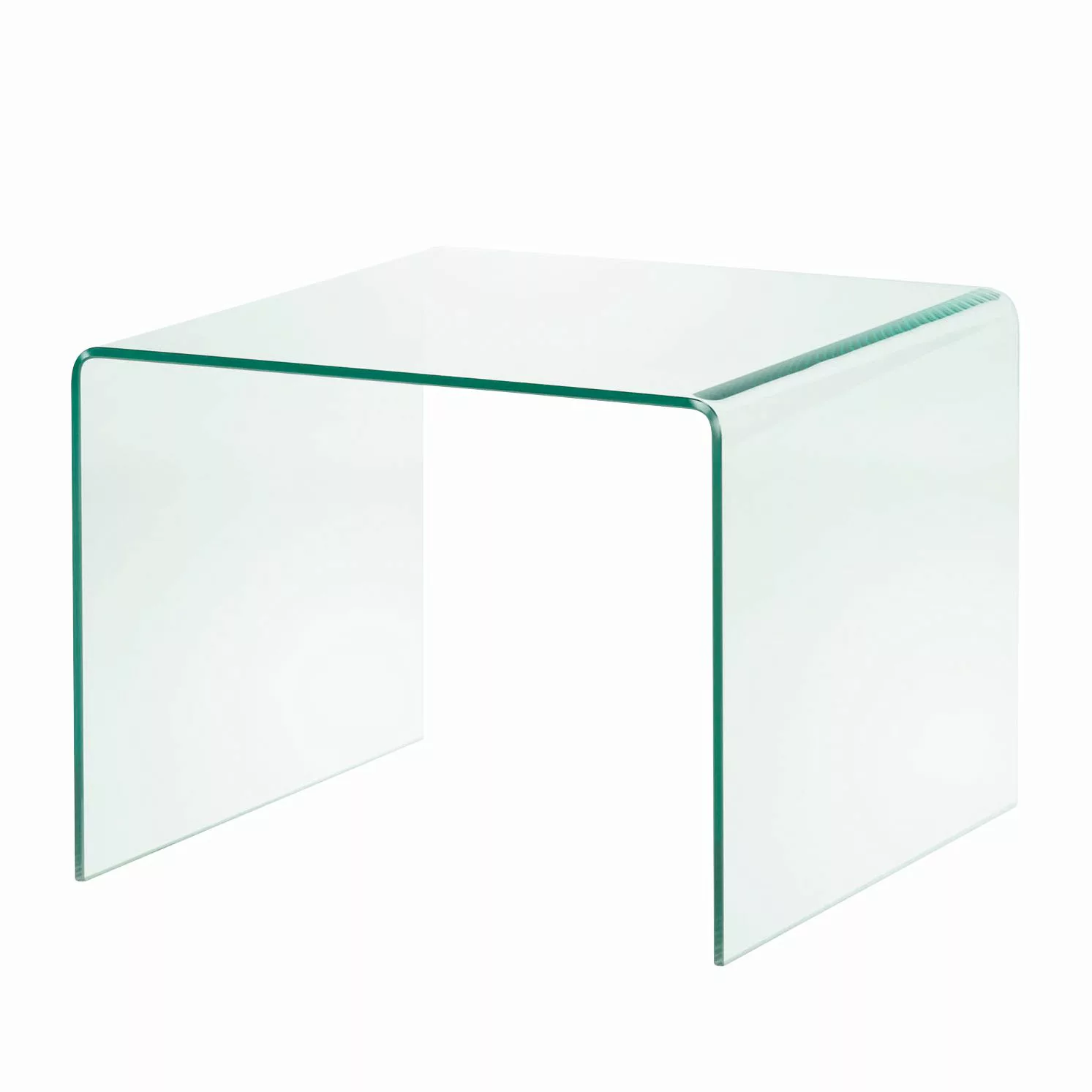 home24 Fredriks Couchtisch Drap Glas Transparent Quadratisch Modern 60x45x6 günstig online kaufen