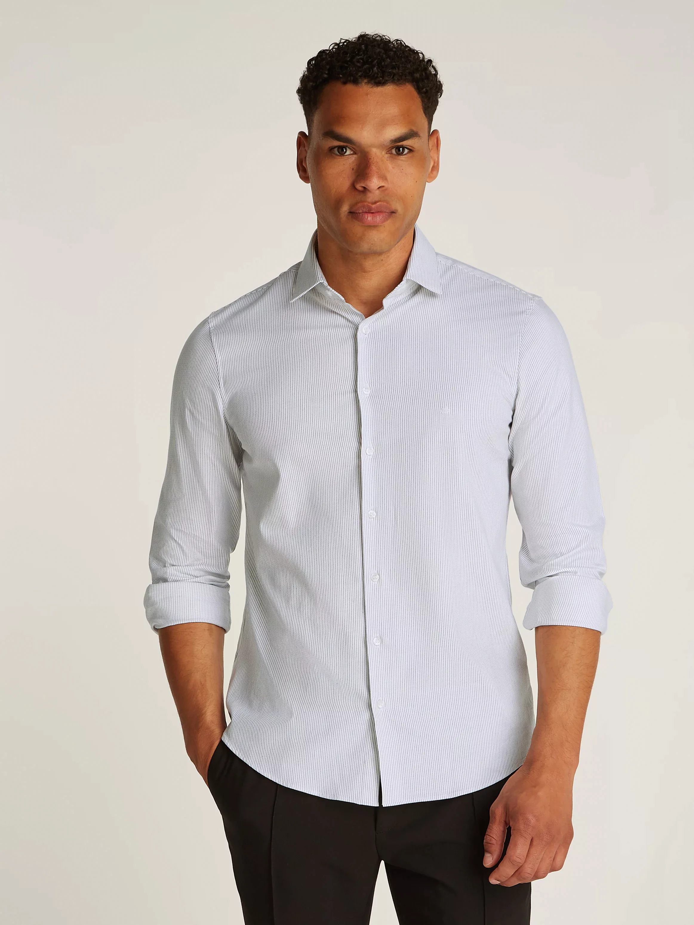 Calvin Klein Businesshemd "BUSINESS STRIPE SLIM SHIRT", mit Logoprint günstig online kaufen