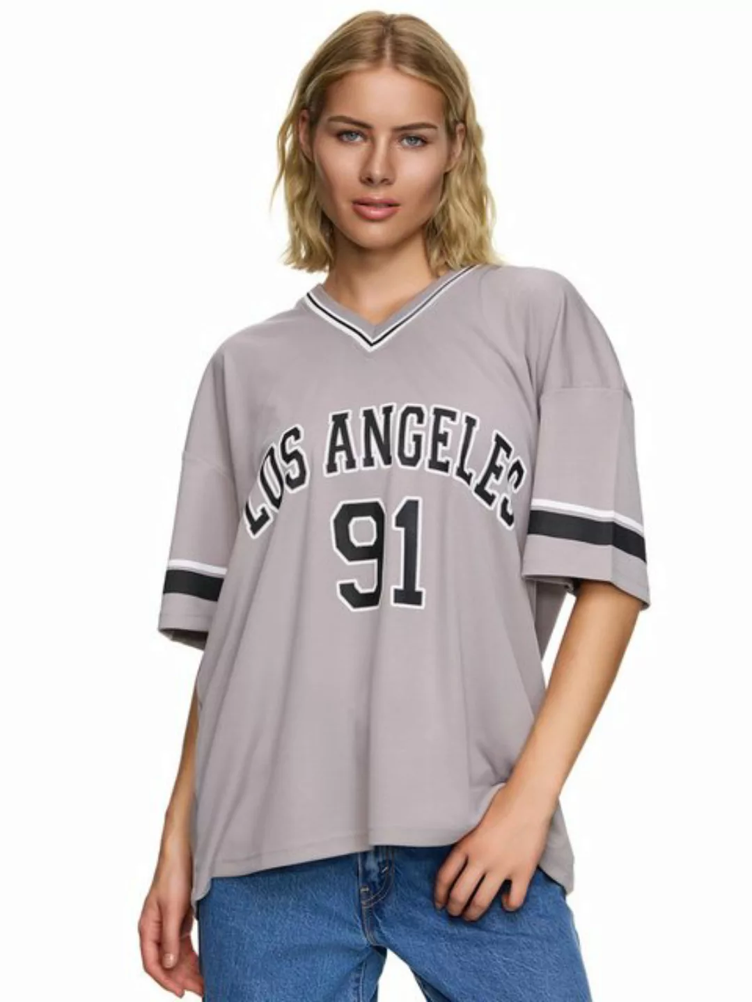 Worldclassca T-Shirt Worldclassca Oversized LA 91 Los Angeles Print T-Shirt günstig online kaufen