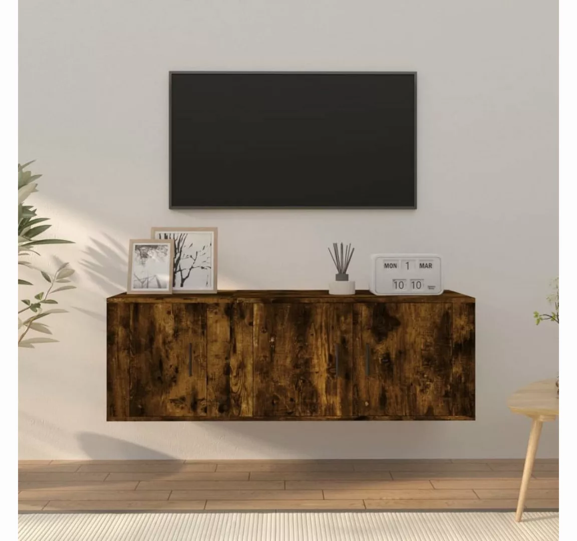 furnicato TV-Schrank 2-tlg. TV-Schrank-Set Räuchereiche Holzwerkstoff günstig online kaufen
