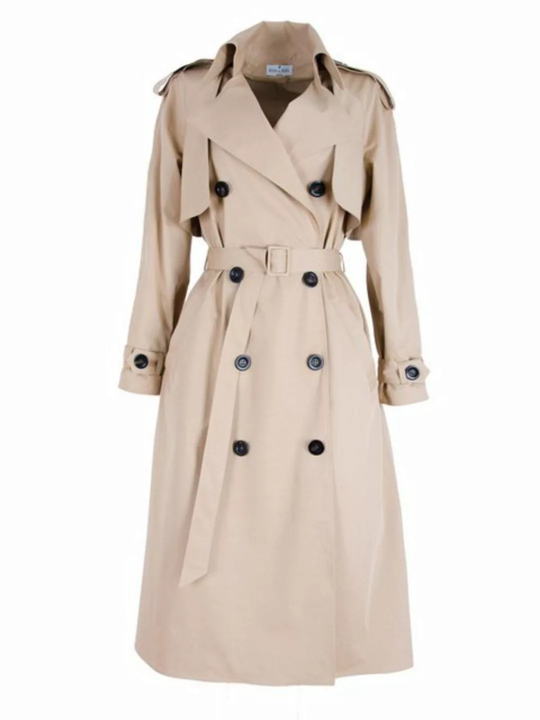 RUA & RUA Trenchcoat aus Baumwolle Gabardine für Damen in Beige (1-tlg) günstig online kaufen