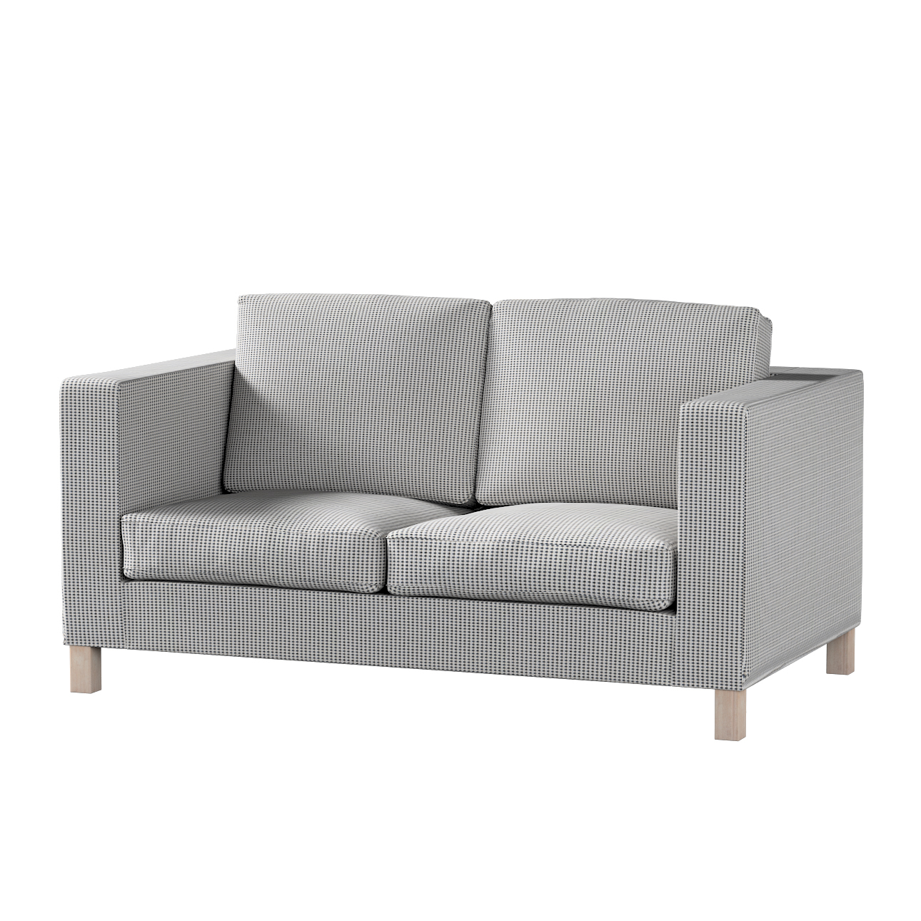 Bezug für Karlanda 2-Sitzer Sofa nicht ausklappbar, kurz, schwarz-beige, 60 günstig online kaufen