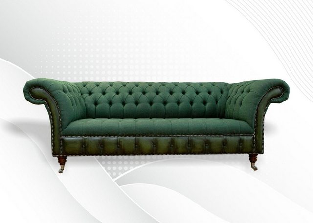 Xlmoebel Sofa Grünes Chesterfield-Sofa mit Stoffbezug für das Wohnzimmer, H günstig online kaufen