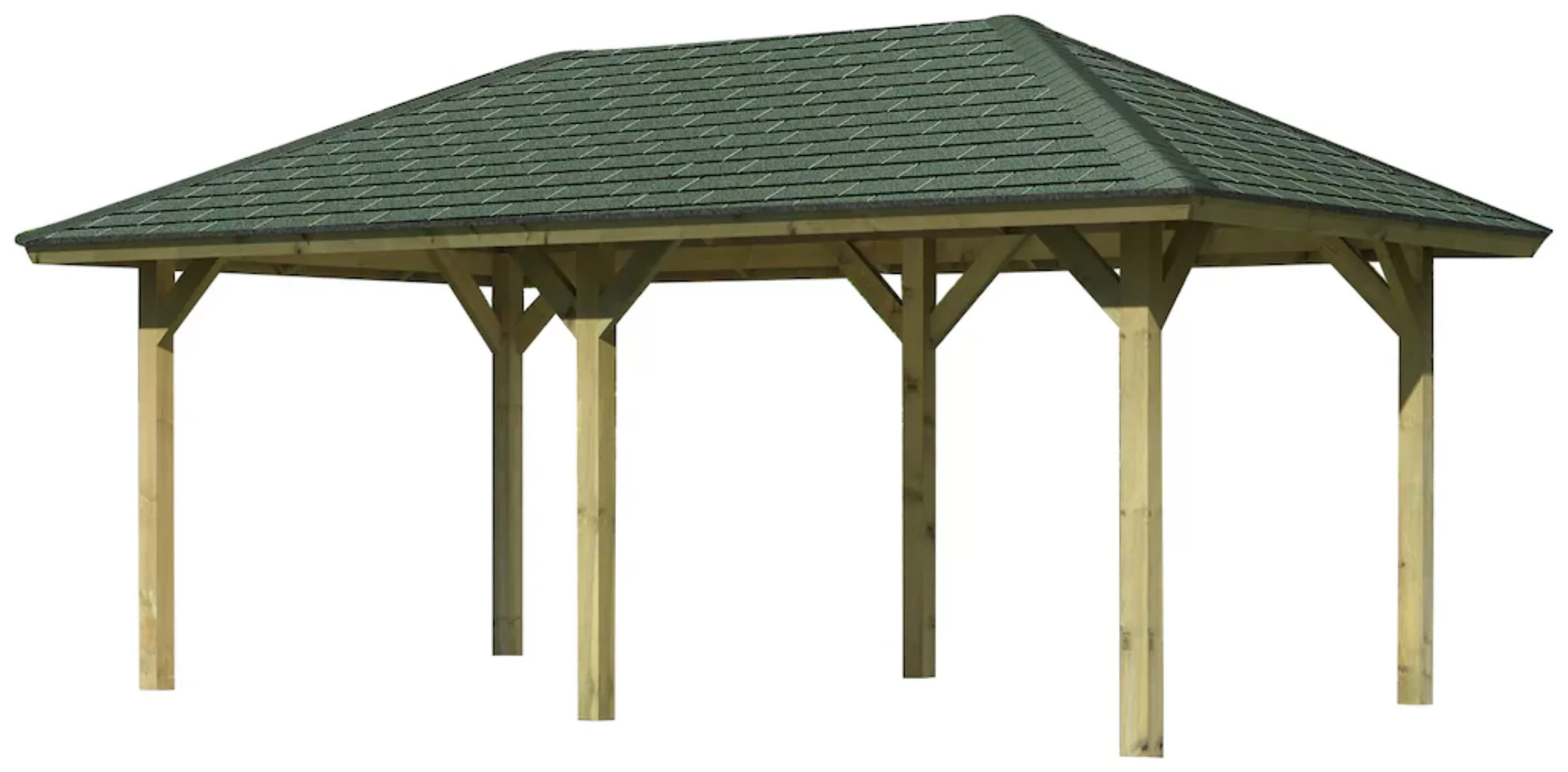 Karibu Pavillon "Bergen 2", (Set), BxTxH: 338x592x290 cm, mit grünen Dachsc günstig online kaufen