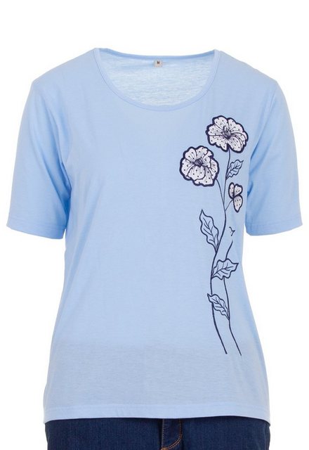 zeitlos T-Shirt zeitlos T-Shirt Damen Kurzarm Rundhals Blumenstickerei günstig online kaufen