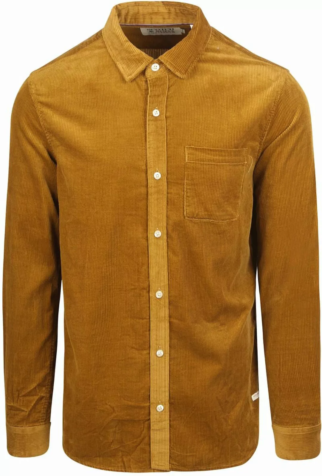 Scotch and Soda Solid Corduroy Hemd Ockergelb - Größe S günstig online kaufen