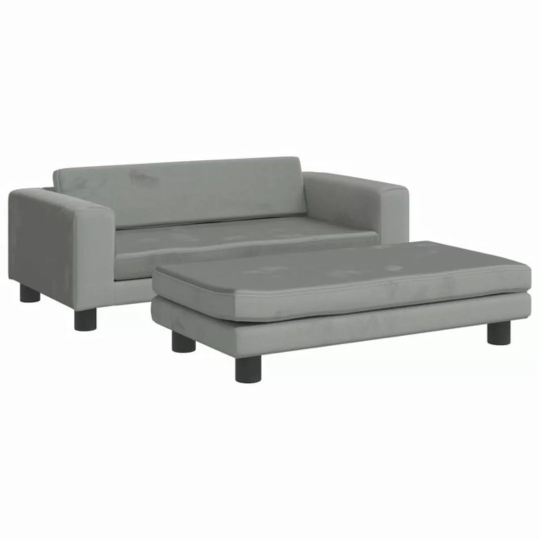 vidaXL Kindersofa Kindersofa mit Hocker Schwarz 100x50x30 cm Samt Kindercou günstig online kaufen