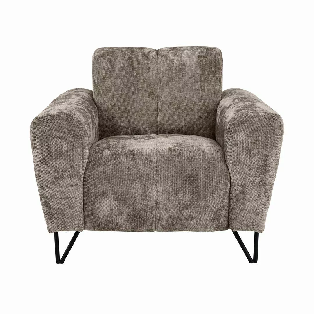 Beautysofa Sessel mit Metallbeine in schwarzer günstig online kaufen