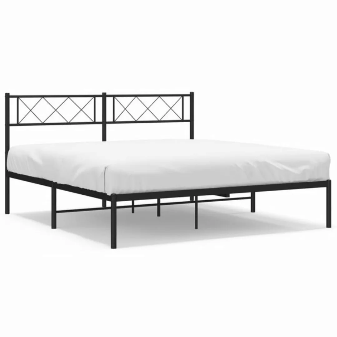 vidaXL Bettgestell Bettrahmen mit Kopfteil Metall Weiß 120x200 cm Bett Bett günstig online kaufen