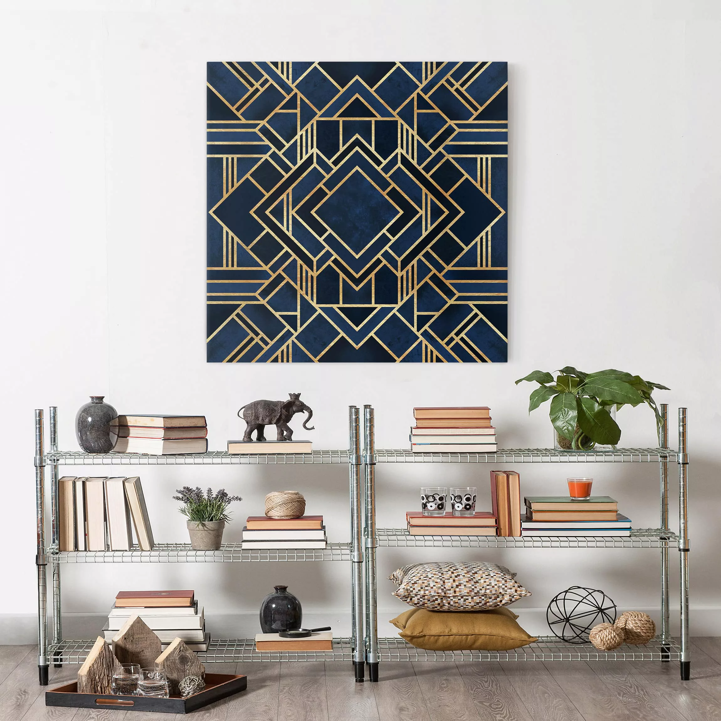 Leinwandbild - Quadrat Art Deco Gold günstig online kaufen